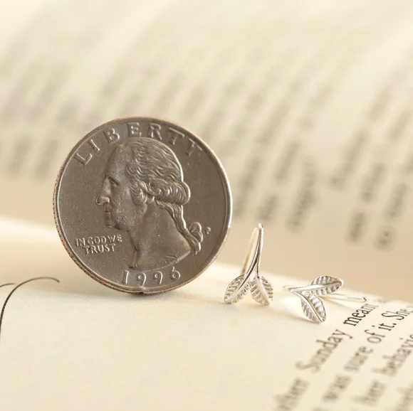 Frosted Leaf Earrings - Only 2 left! - Picture 8 of 10